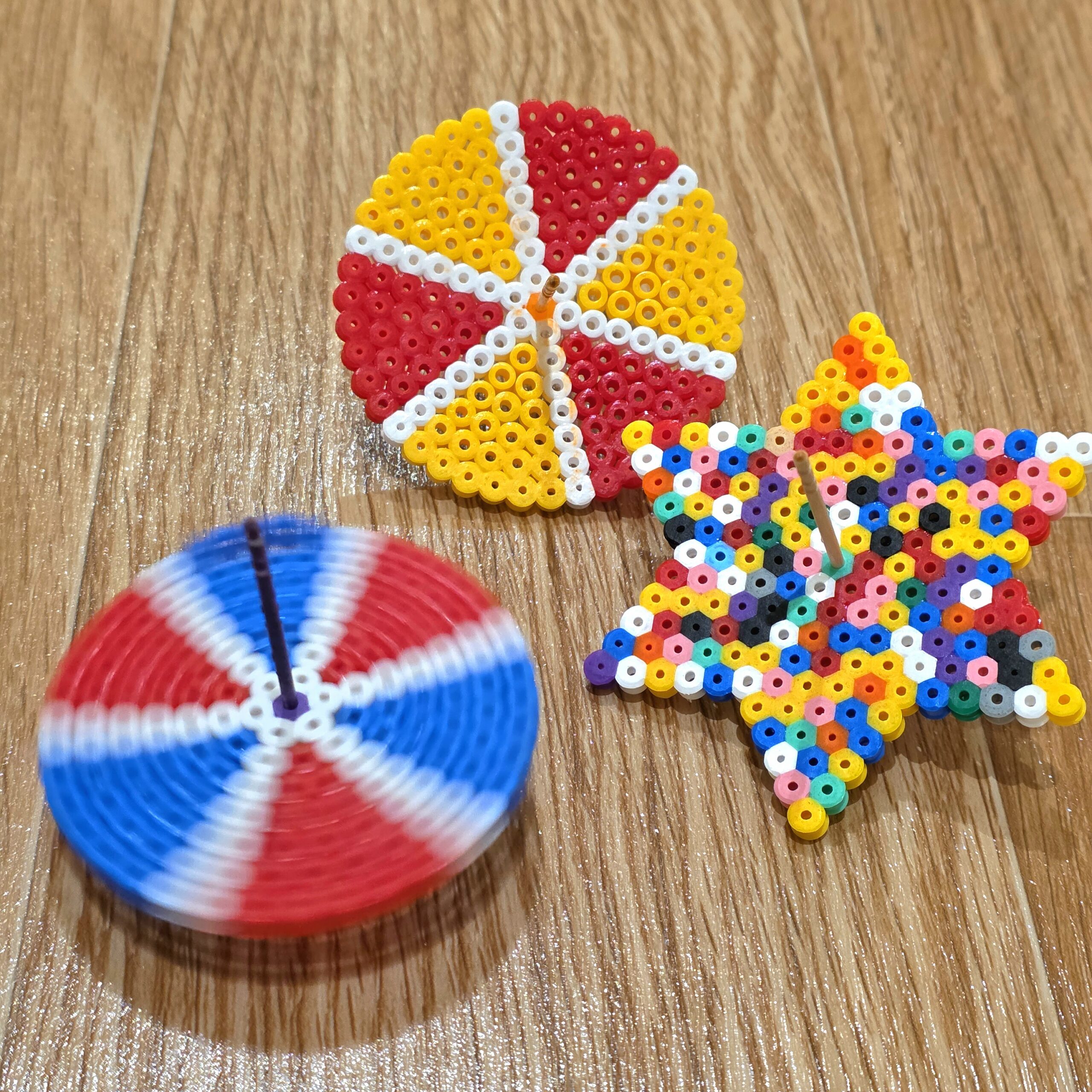 ハマビーズでコマづくり