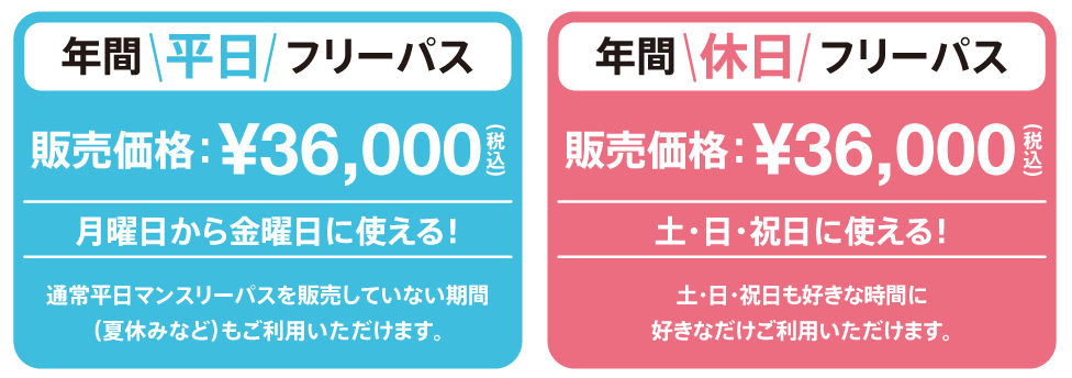 キドキド年間フリーパスのご案内